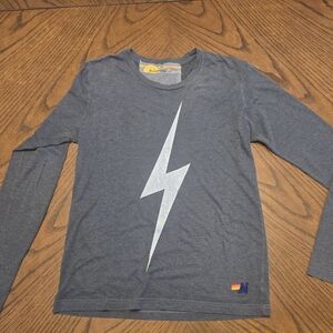 Aviator Nation Gray Long Sleeve with Lightning Bolt